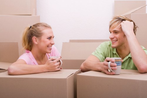 Packed items prepared for a Waterloo removal van service