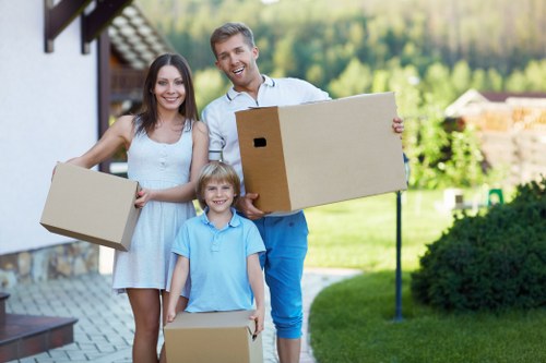 Boxes and furniture arranged for a move in Waterloo