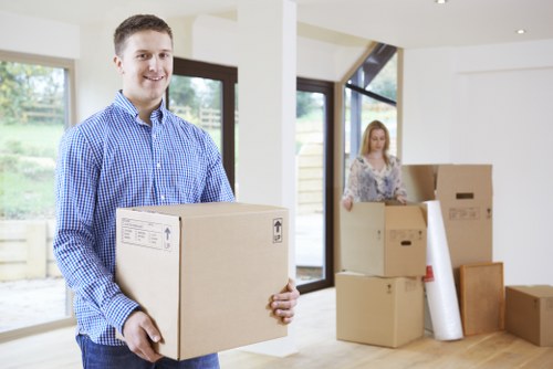 Team handling household items during a Waterloo relocation