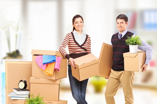 Professional movers handling a flat move near Waterloo