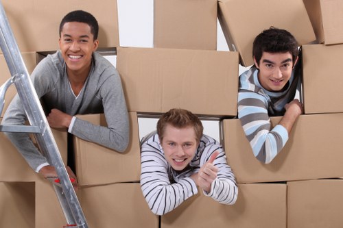 Preparation checklist and labelled office items for a move