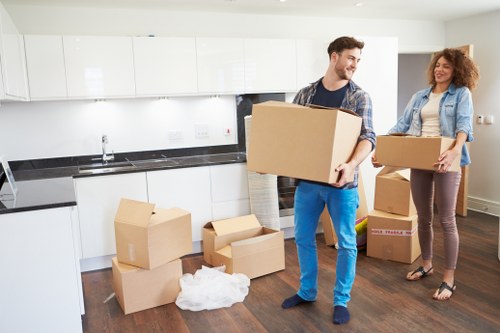 Moving checklist and packed items prepared for removals