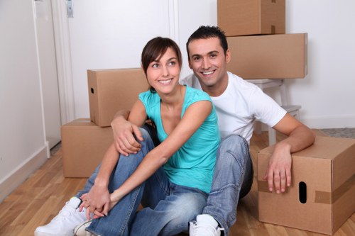Packed furniture and boxes ready for a local removals job