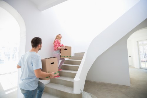 Loading office items for a business relocation in central London