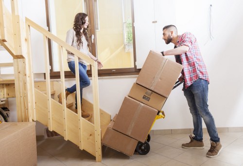 Loading furniture into a moving van in Waterloo
