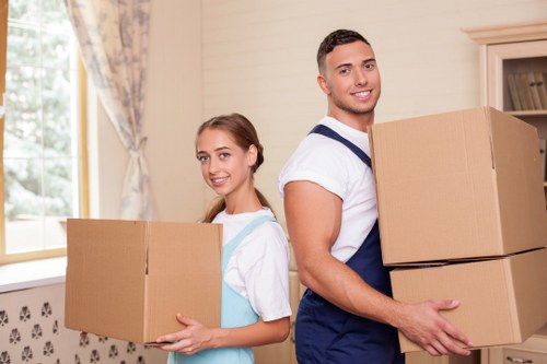 Local moving van and crew handling a Waterloo property move