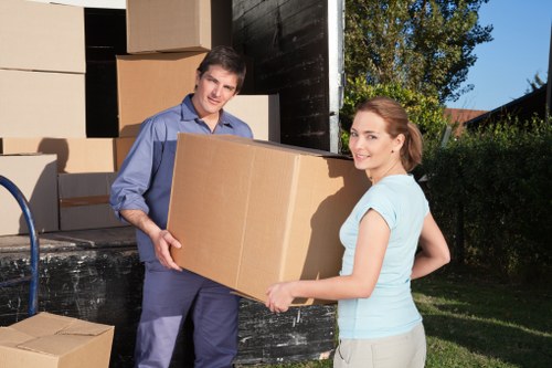 Packing supplies and labelled moving boxes for a Waterloo move