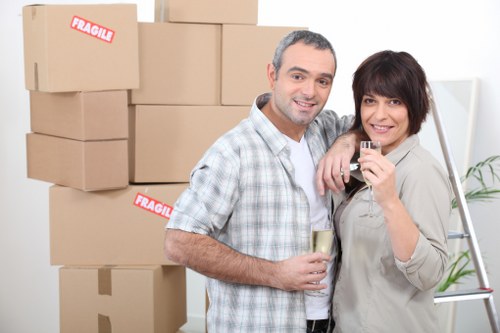 Customer preparing checklist and boxes before a Waterloo move